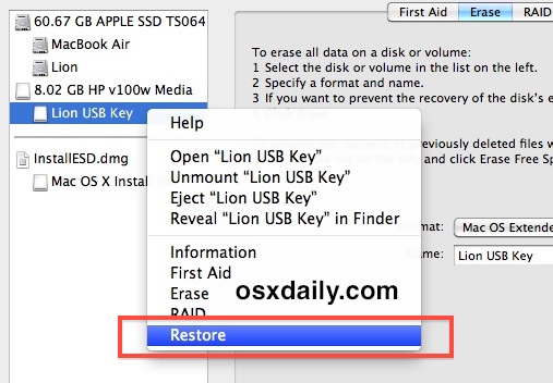 usb recovery drive for mac free